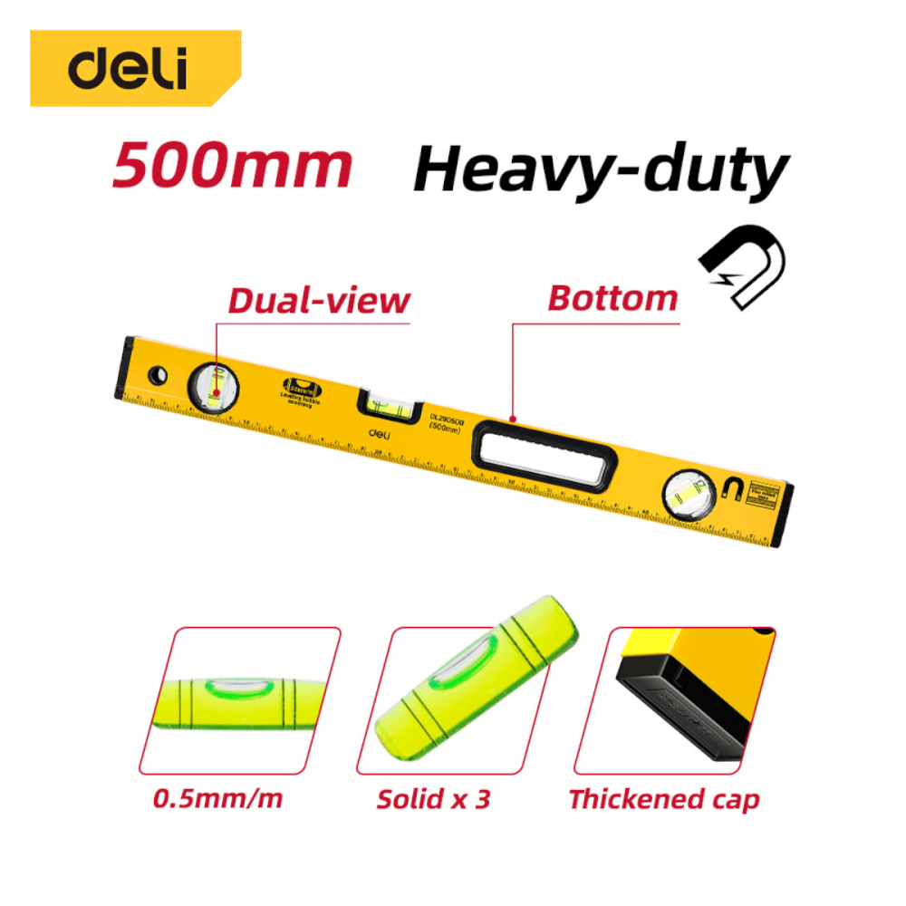 ไม้วัดระดับน้ำ DELI EDL290500-YL-01 50ซม. สีเหลือง_11
